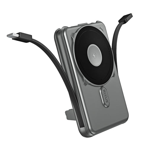 Powerbank MagSafe 10000mAh Câble Intégré Gris