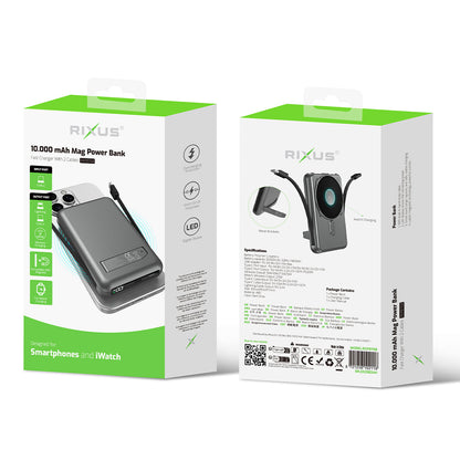 Powerbank MagSafe 10000mAh Câble Intégré Gris