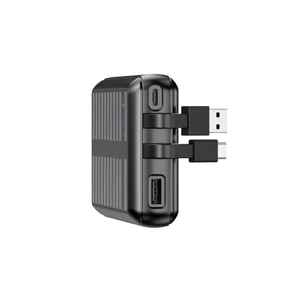 Powerbank Solaire 20000mAh Câbles Intégrés Noir