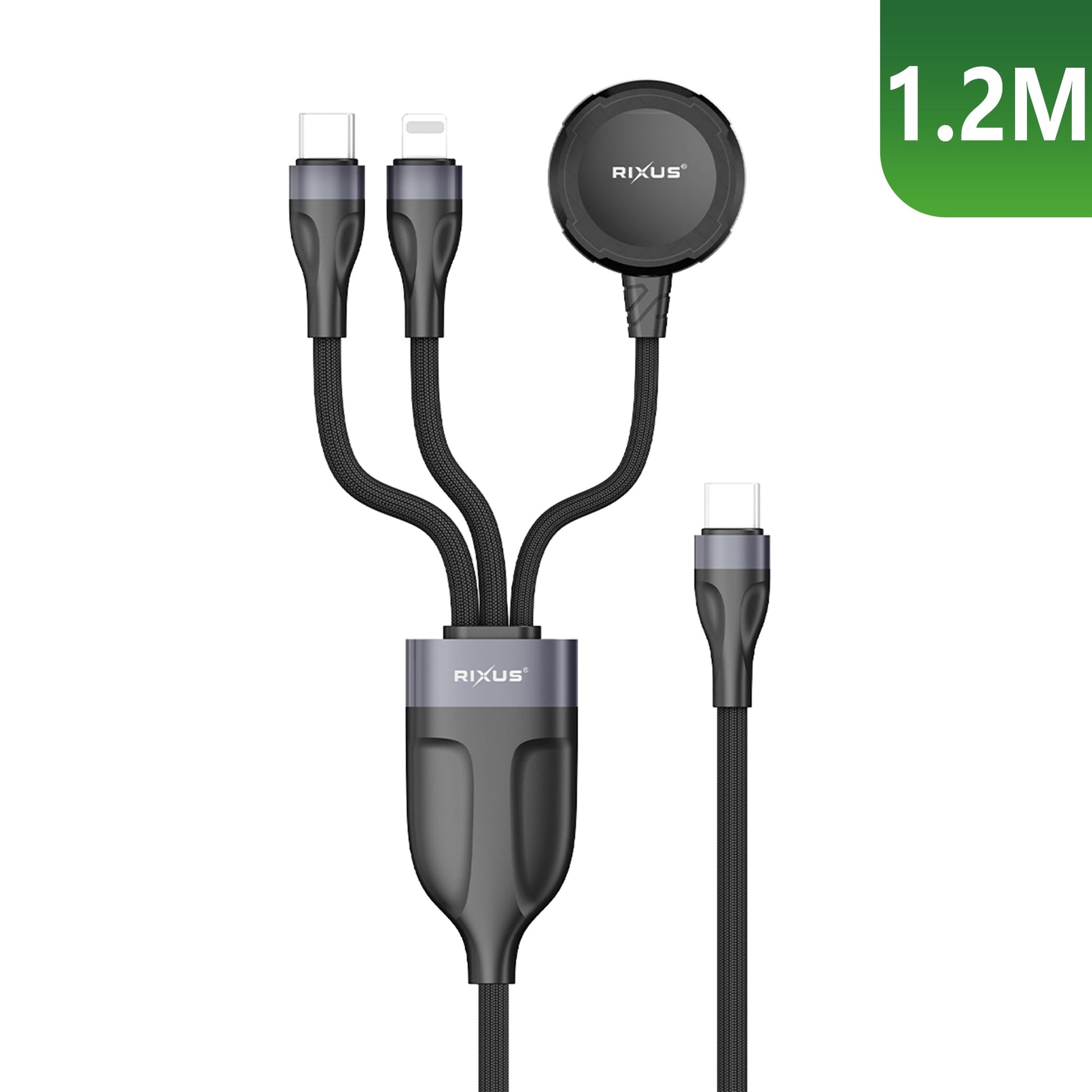 Câble 3-en-1 Téléphone & Montre 1,2m – Noir