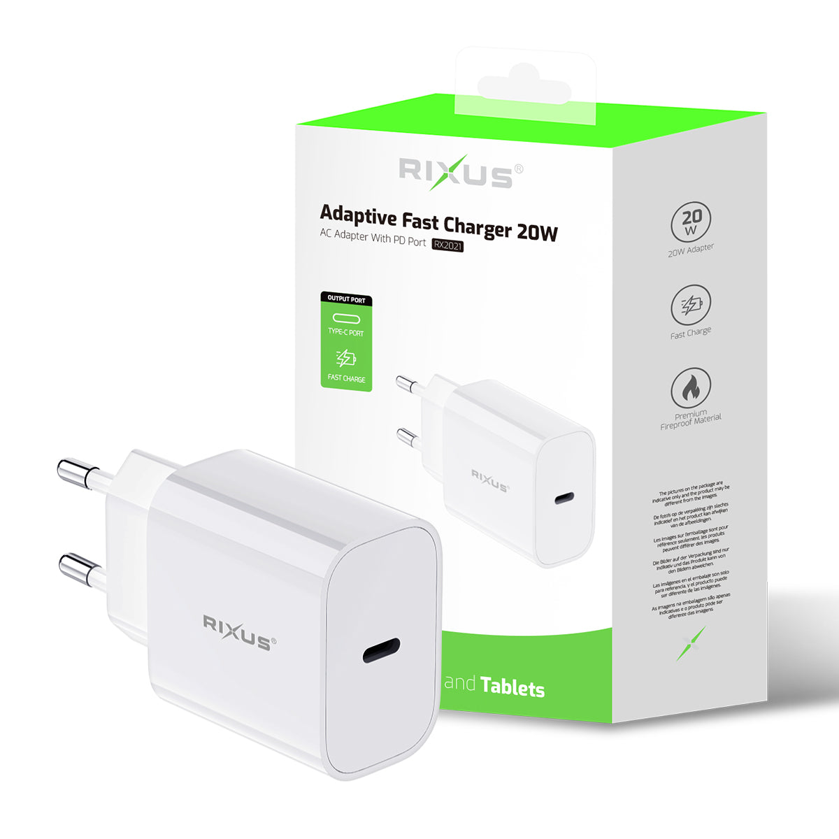 Chargeur Secteur USB-C PD Lemobile RX2021 20W Blanc