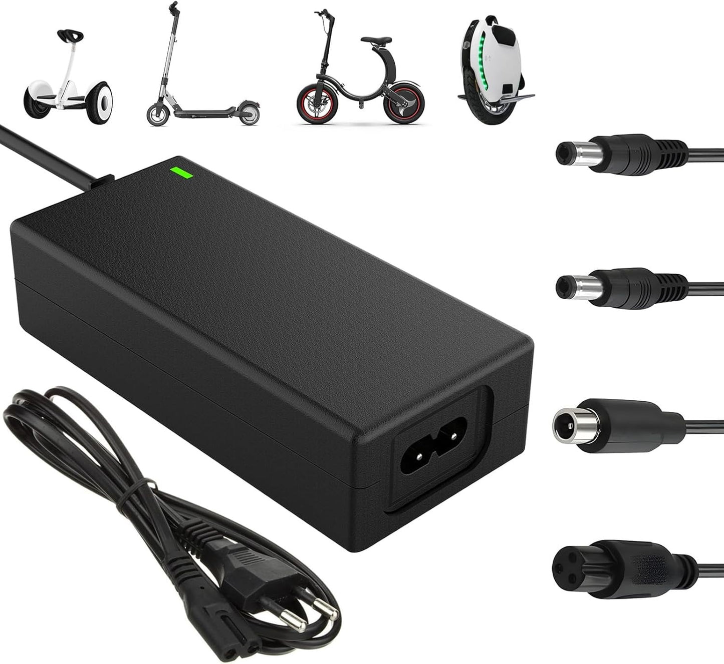 Chargeur Trotinette Electrique, 42V 2A Chargeur Hoverboard 36V Trottinette