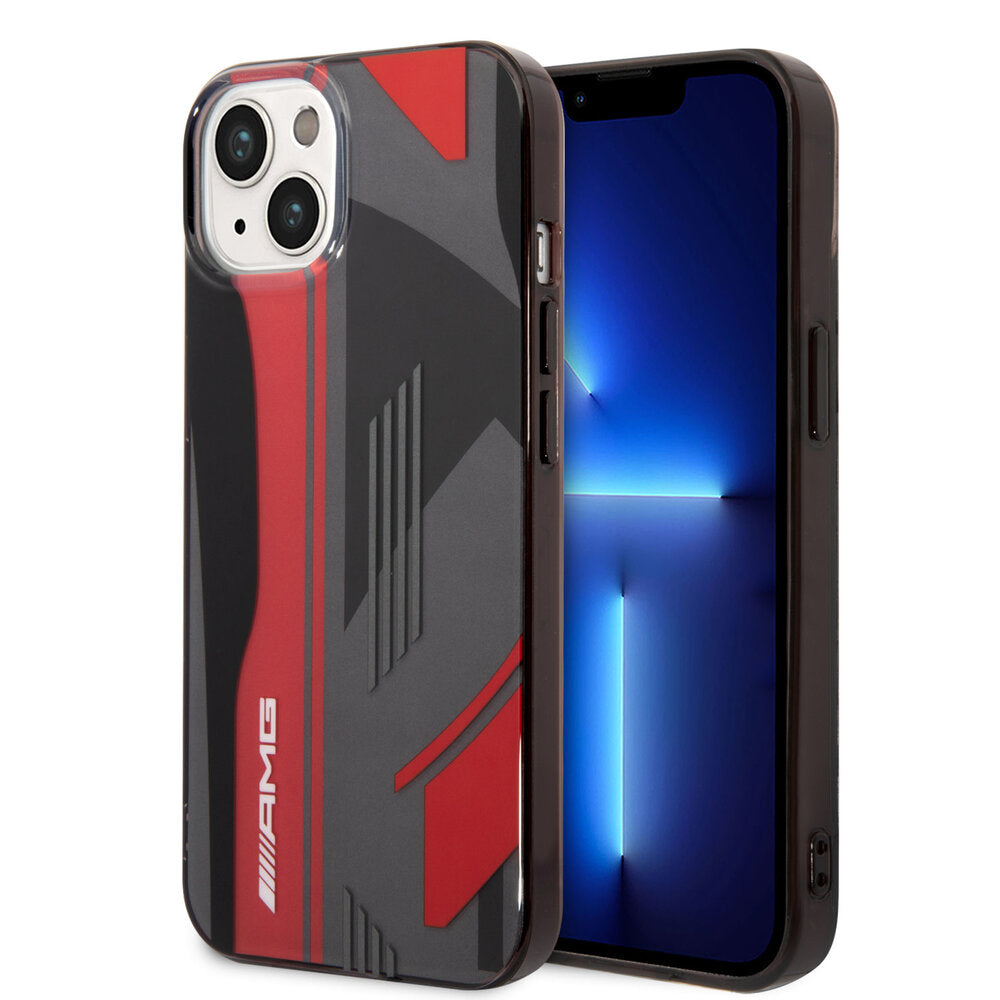 Coque AMG iPhone 14 Plus 15 Plus Double Layer Rouge Noir