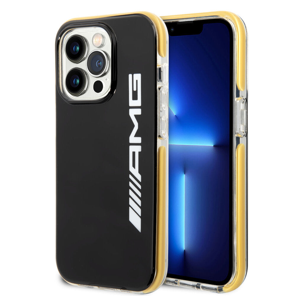 Coque AMG iPhone 14 Pro Yellow Frame Noir