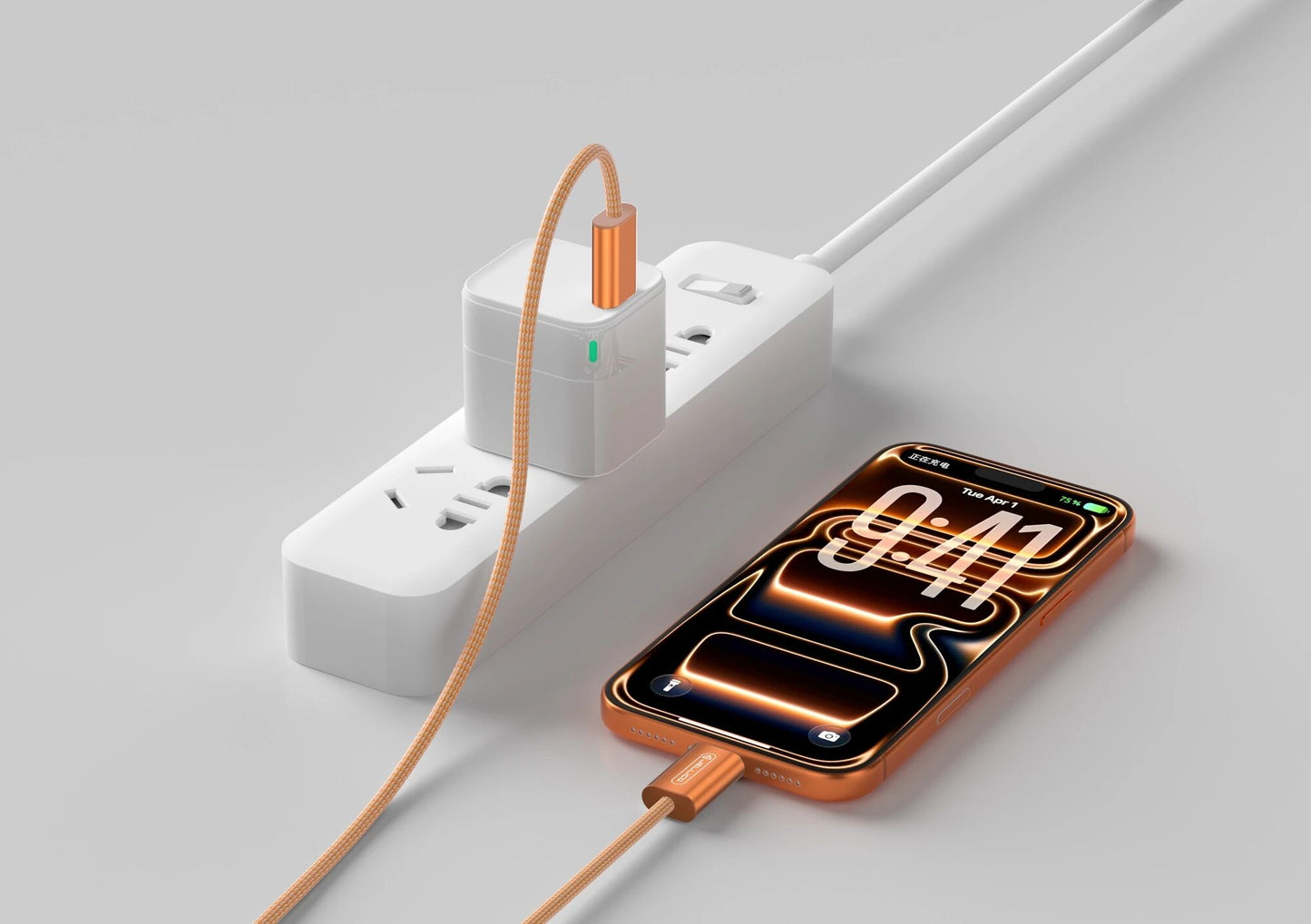 Câble JELLICO SX5 USB-C vers USB-C 100W Orange connecteurs