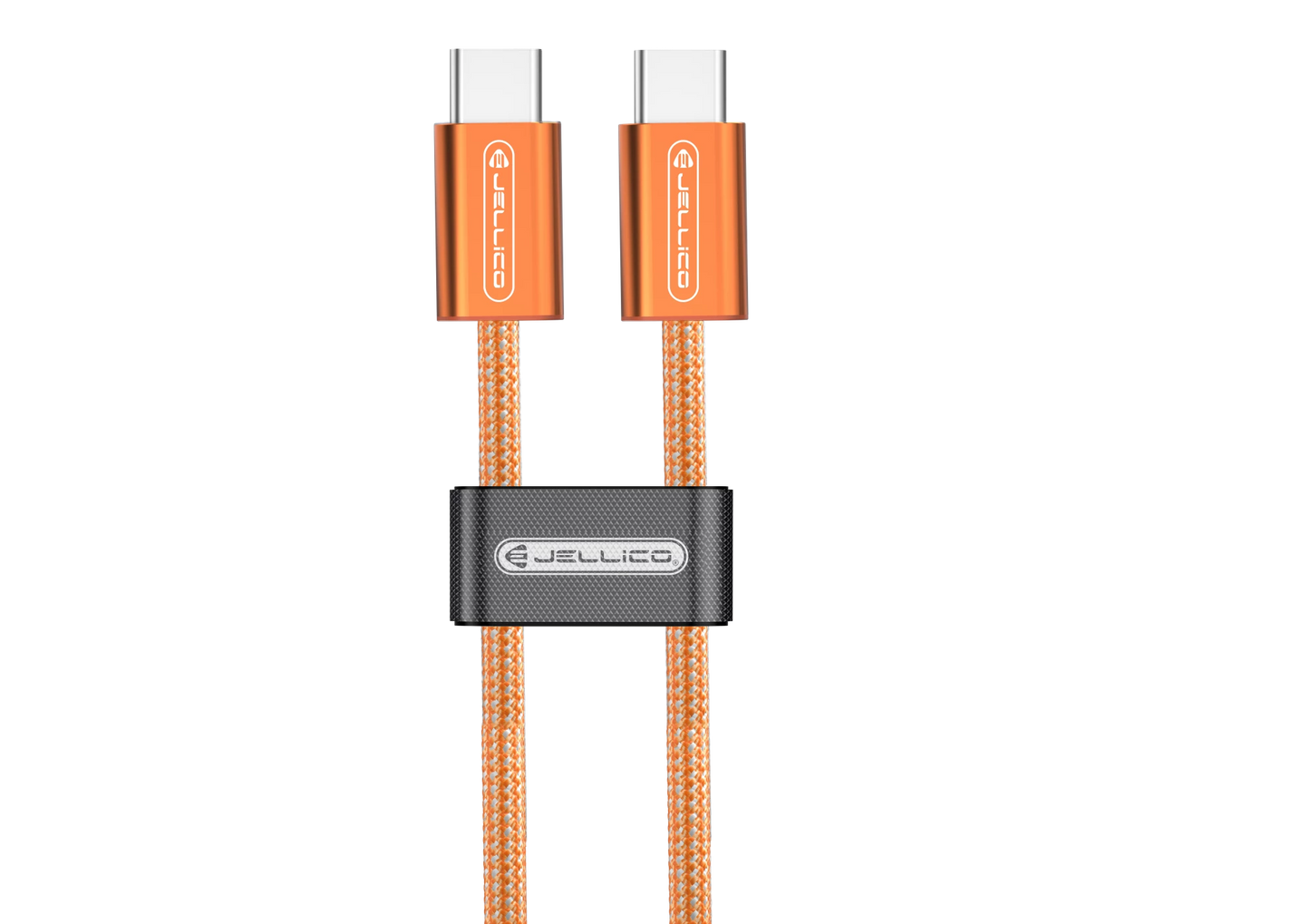 Câble JELLICO SX5 USB-C vers USB-C 100W Orange détail