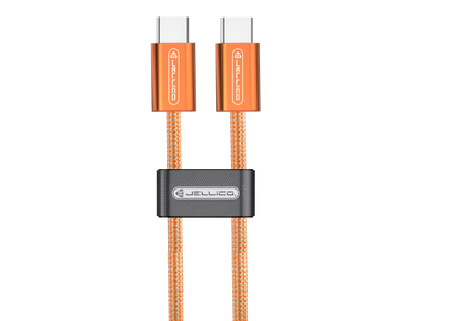 Câble JELLICO SX5 USB-C vers USB-C 100W Orange détail