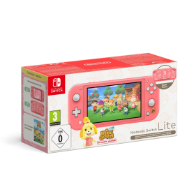 Console Nintendo Switch Lite corail avec Animal Crossing