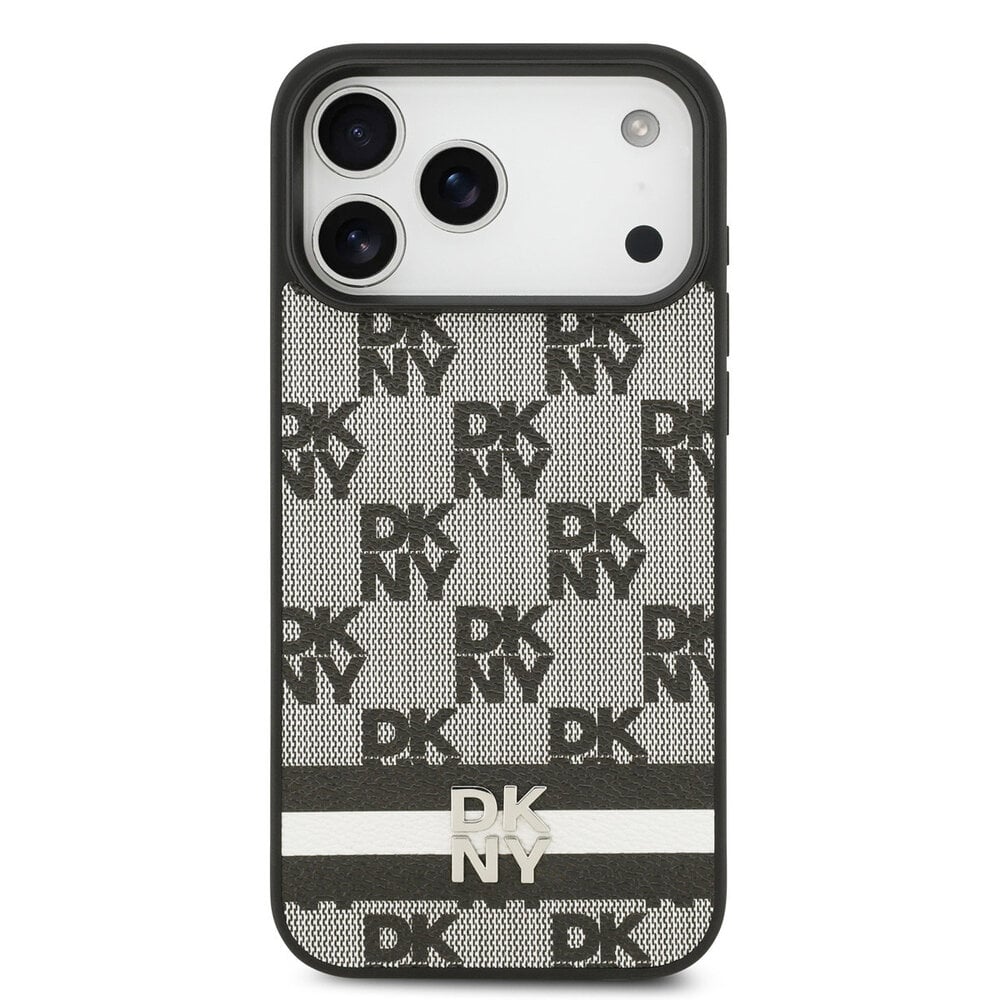 DKNY iPhone 17 Pro Max Checkered Stripes Noir 3