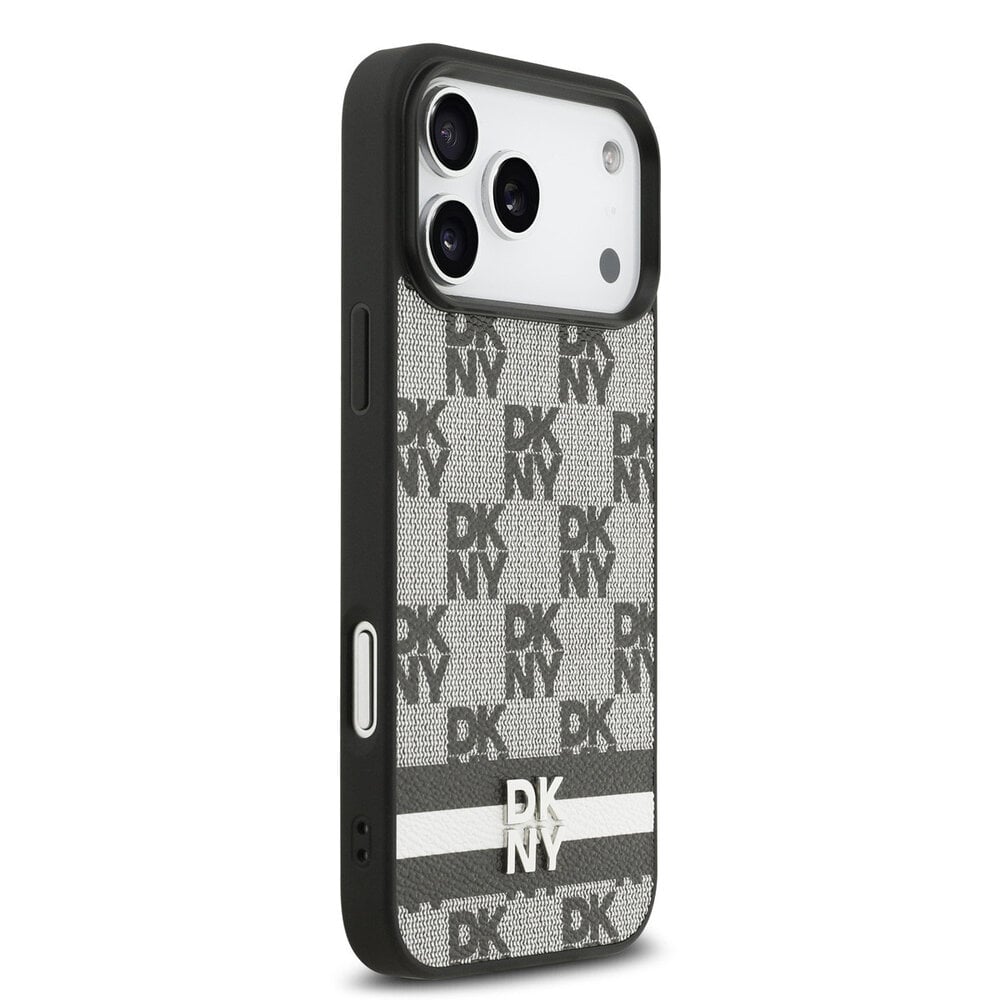DKNY iPhone 17 Pro Max Checkered Stripes Noir 4