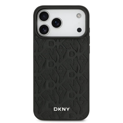 DKNY iPhone 17 Pro Max Grid Pattern Noir 3