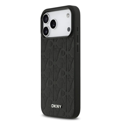 DKNY iPhone 17 Pro Max Grid Pattern Noir 2