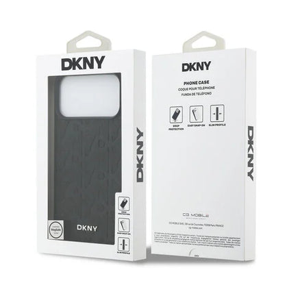 DKNY iPhone 17 Pro Max Back cover coque - MagSafe - Grid Pattern - Noir