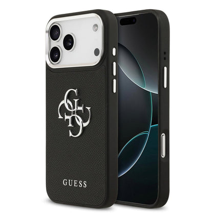 Guess iPhone 17 Pro Max Grained Big 4G Logo Noir