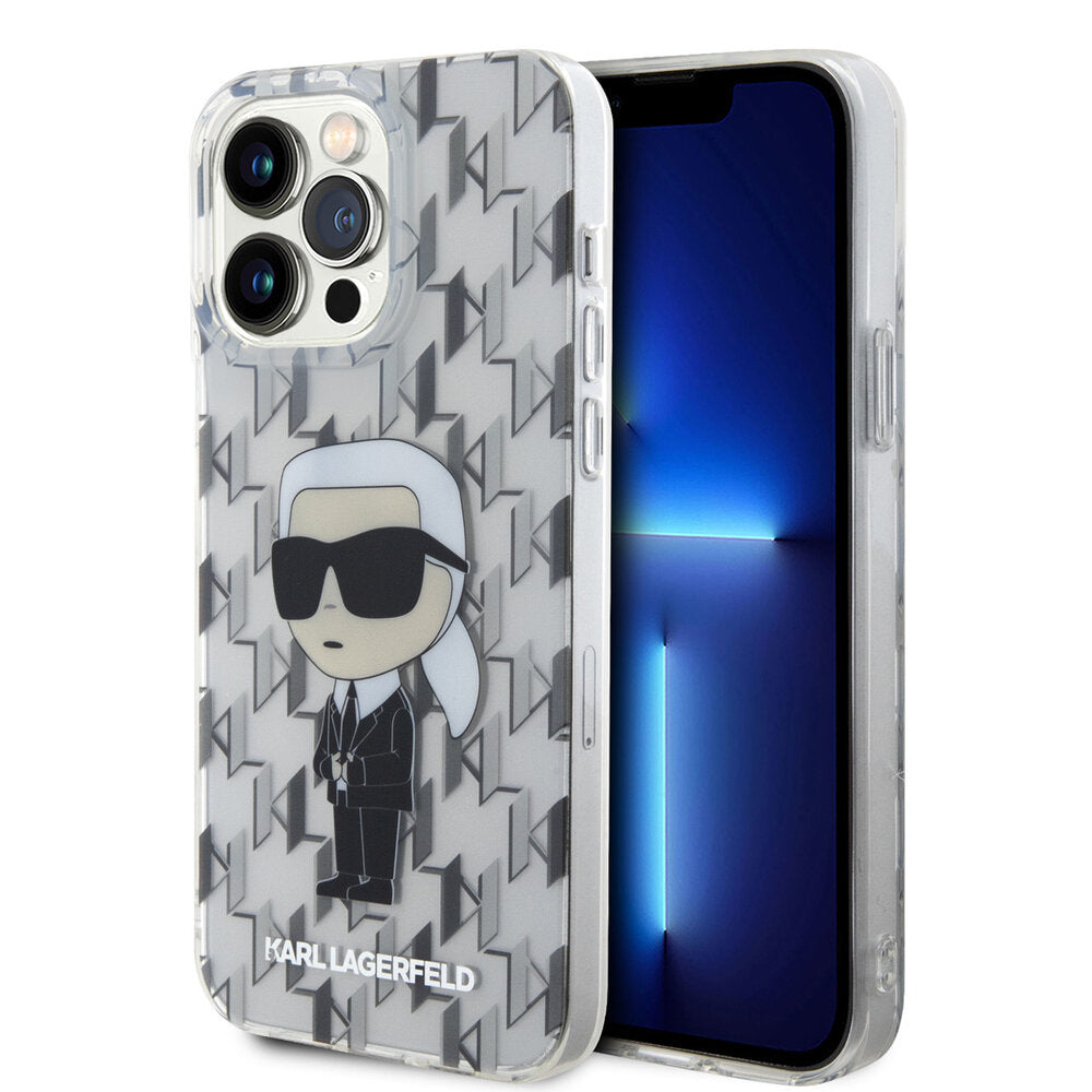 Coque Karl Lagerfeld iPhone 15 Pro Max Monogramme Transparent
