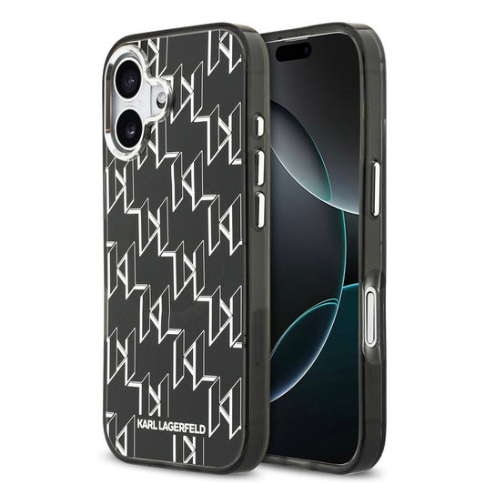 Coque Karl Lagerfeld MagSafe iPhone 17 Monogramme KL Noir