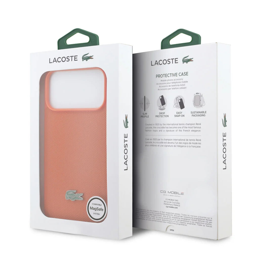 Lacoste iPhone 17 Pro Max Back cover coque - Orange - MagSafe - Iconic Petit Pique Logo