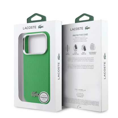 Lacoste iPhone 17 Pro Max Back cover coque - MagSafe - Metal Edges - Iconic Petit Pique Logo - Estragon Green