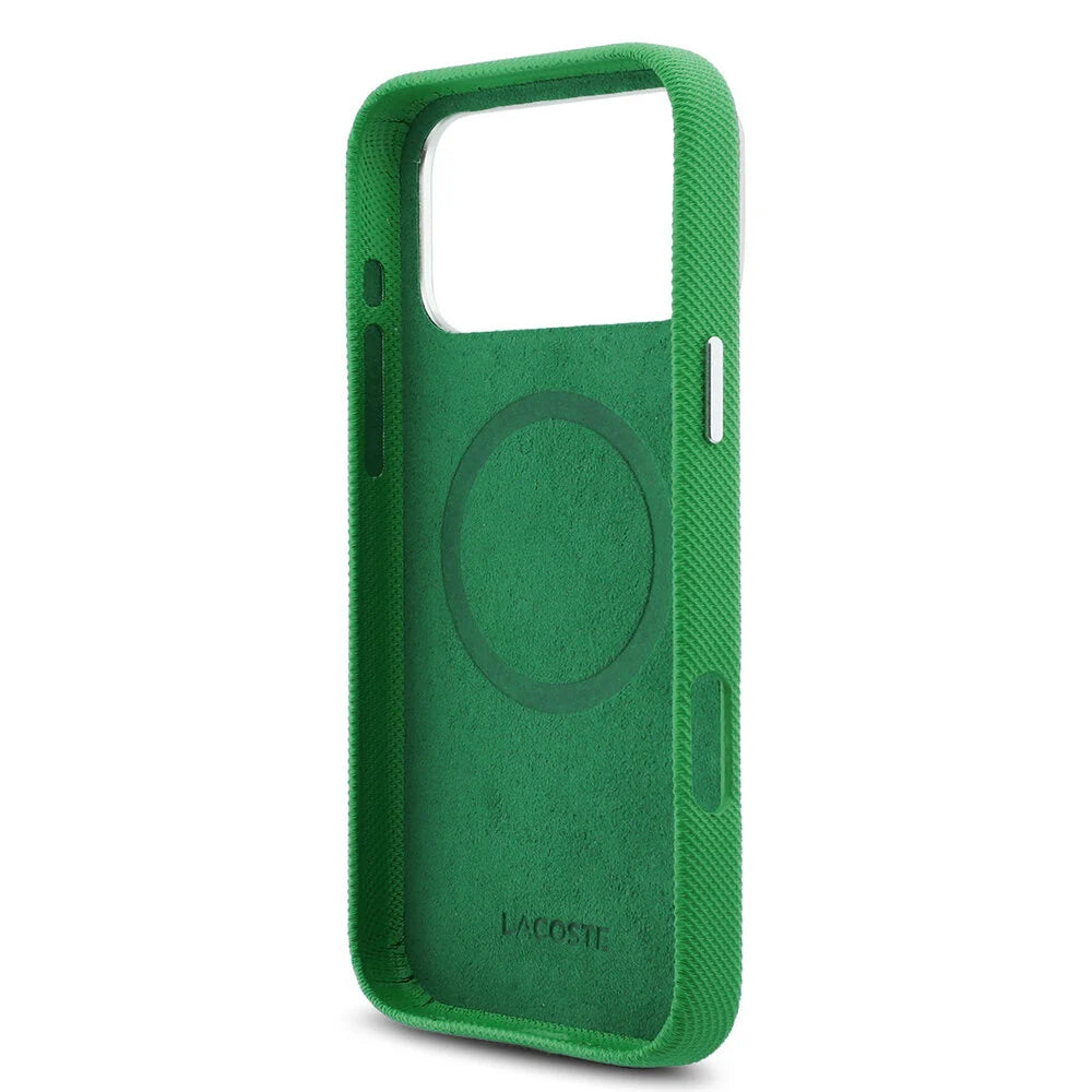 Lacoste iPhone 17 Pro Max Back cover coque - MagSafe - Metal Edges - Iconic Petit Pique Logo - Estragon Green