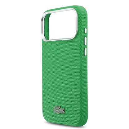 Lacoste iPhone 17 Pro Max Back cover coque - MagSafe - Metal Edges - Iconic Petit Pique Logo - Estragon Green