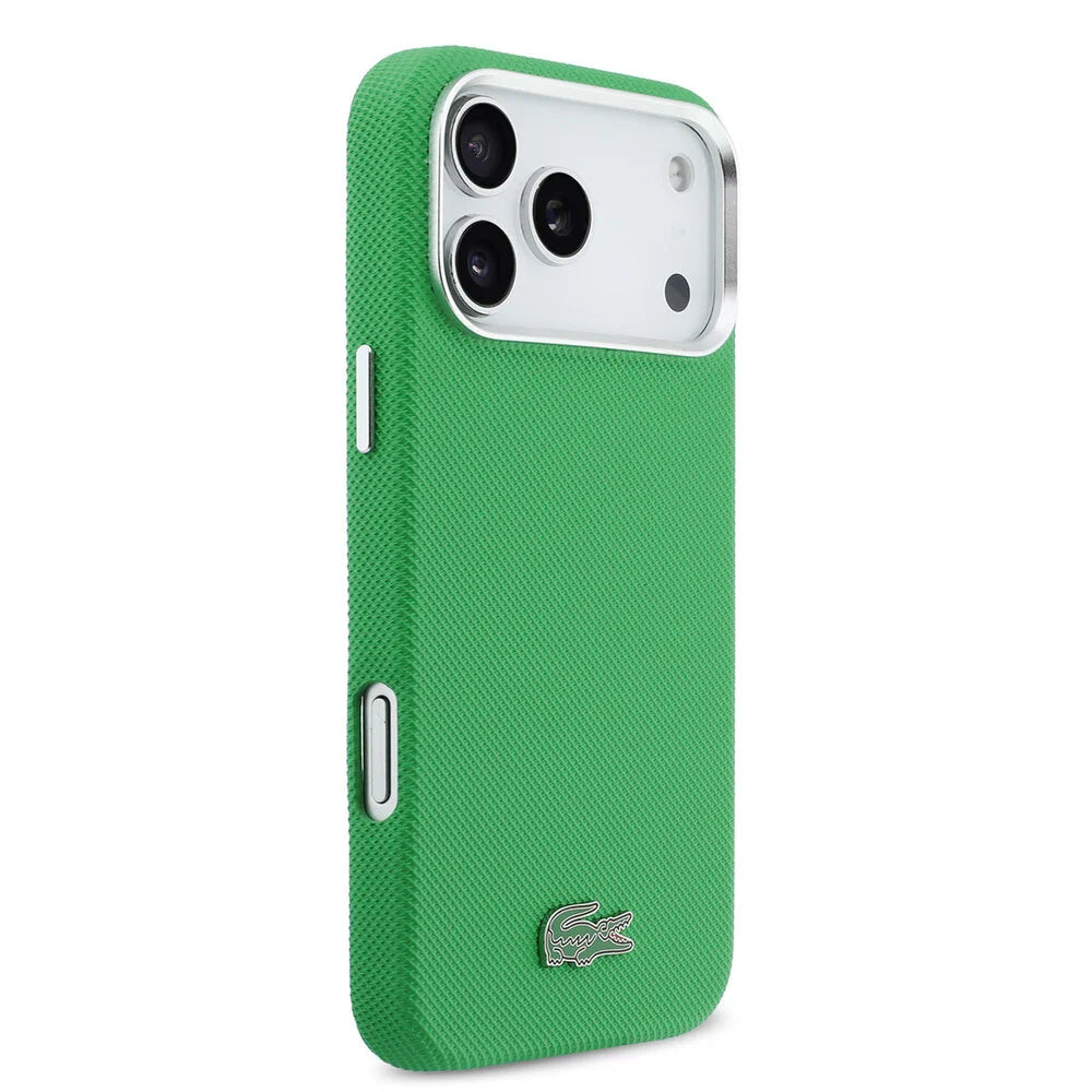 Lacoste iPhone 17 Pro Max Back cover coque - MagSafe - Metal Edges - Iconic Petit Pique Logo - Estragon Green