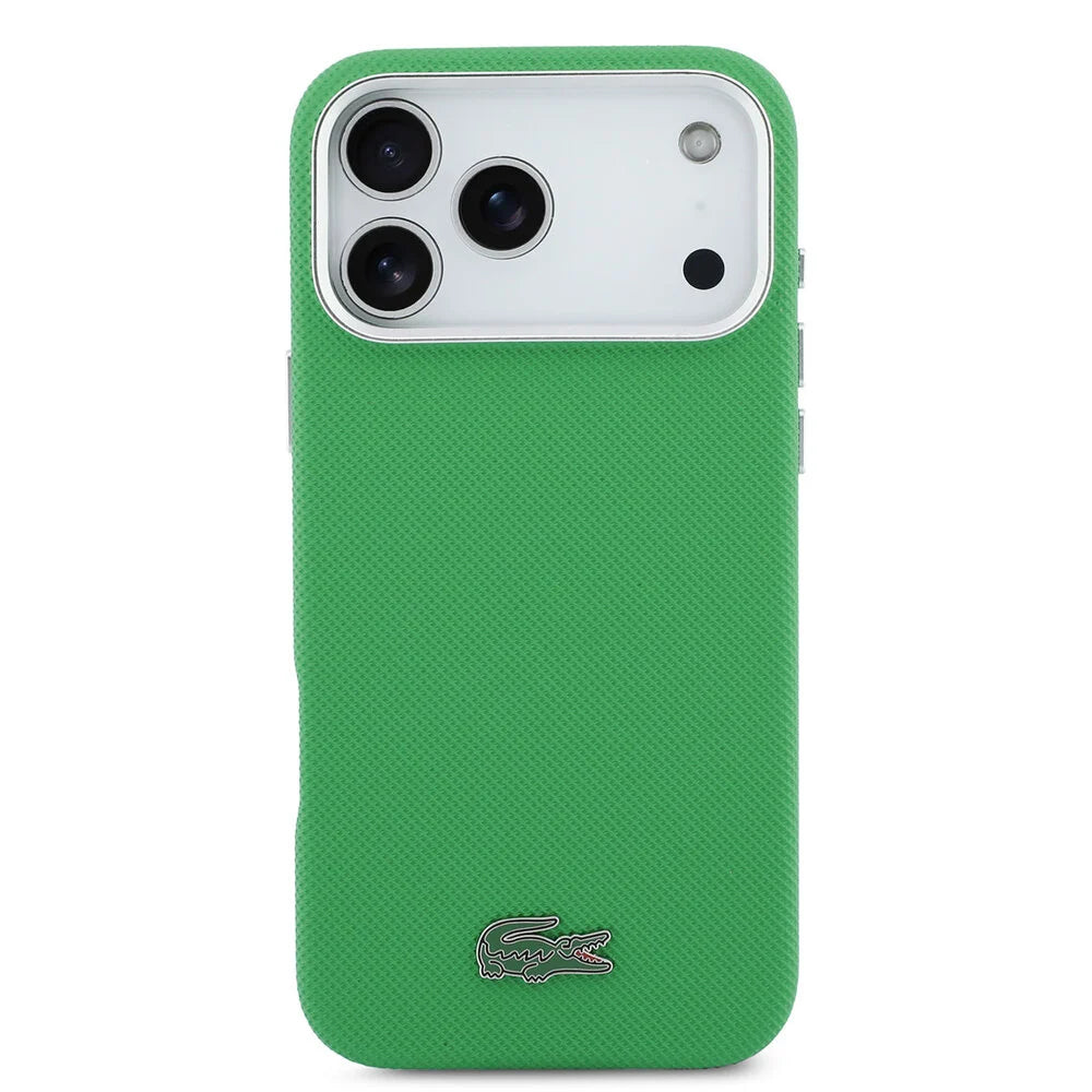 Lacoste iPhone 17 Pro Max Back cover coque - MagSafe - Metal Edges - Iconic Petit Pique Logo - Estragon Green