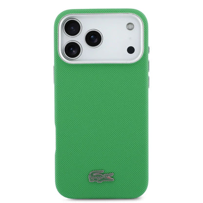Lacoste iPhone 17 Pro Max Back cover coque - MagSafe - Metal Edges - Iconic Petit Pique Logo - Estragon Green