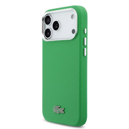 Lacoste iPhone 17 Pro Max Back cover coque - MagSafe - Metal Edges - Iconic Petit Pique Logo - Estragon Green
