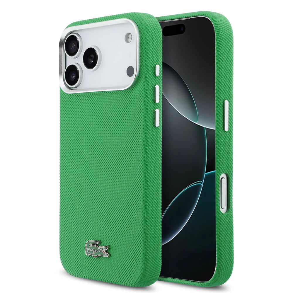 Lacoste iPhone 17 Pro Max Back cover coque - MagSafe - Metal Edges - Iconic Petit Pique Logo - Estragon Green